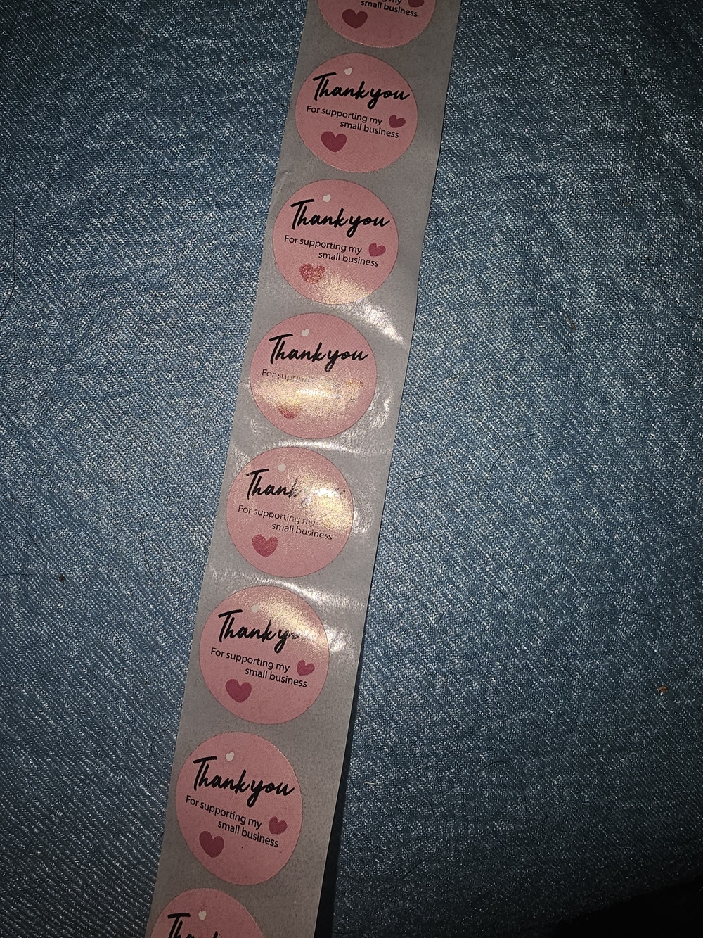 Pink "Thank You" Round Shipping Stickers - Pack for Small Business